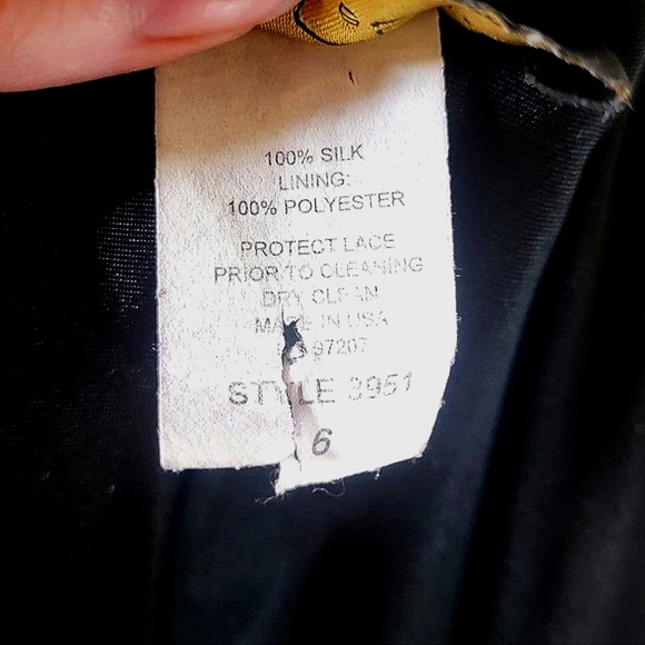 Mary L Couture Y2K Black Floral 100% Silk Gown Size 6 - Picture 7 of 7